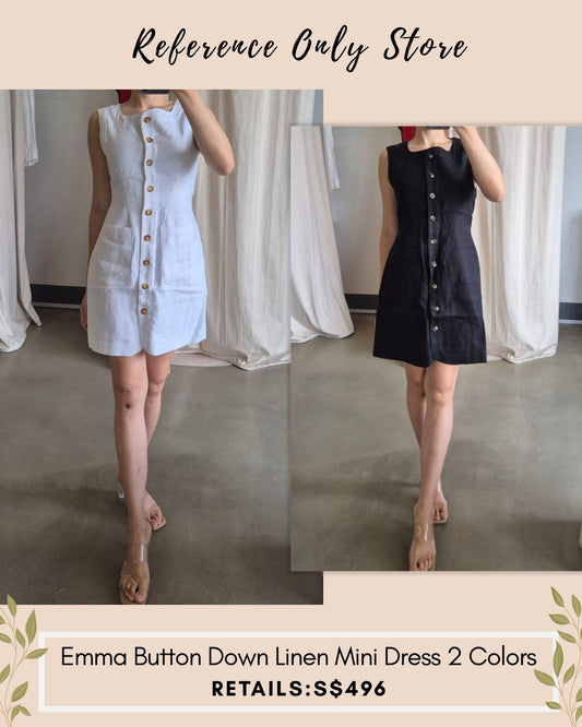 PSS Emma button down linen mini dress