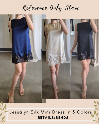 Ref Jessalyn silk mini dress lace details