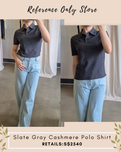 Readystock! MM Slate grey cashmere polo shirt