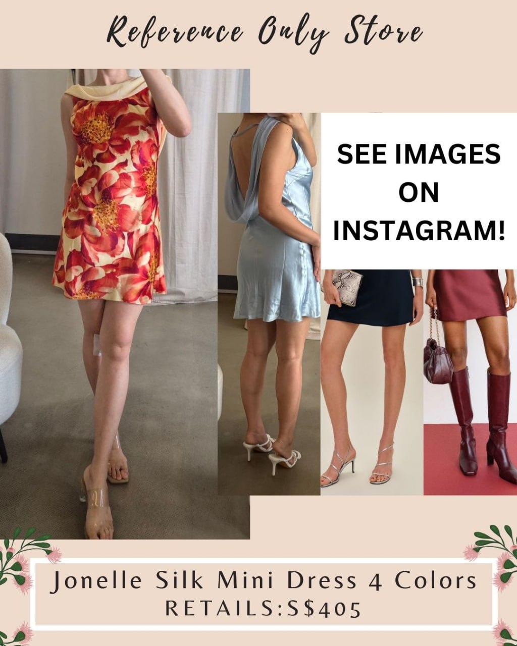 New colors ! Ref Jonelle silk mini dress in 4 colors