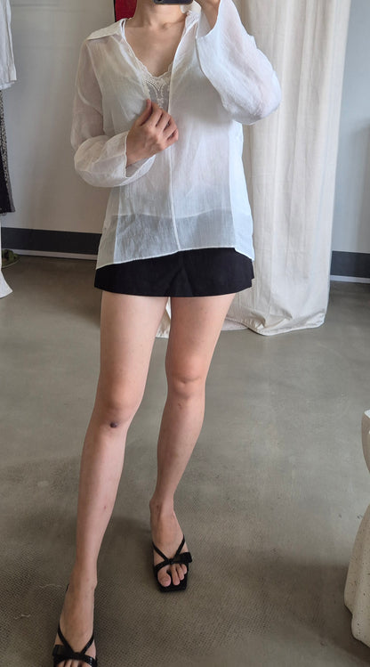 EDI Whisper layered 2 piece top in ramie lyocell