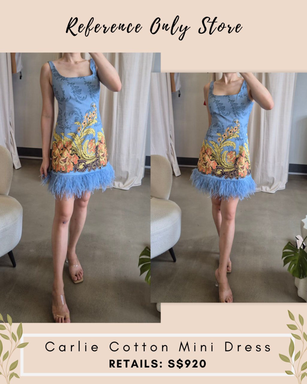 cc Carlie cotton blue mini dress