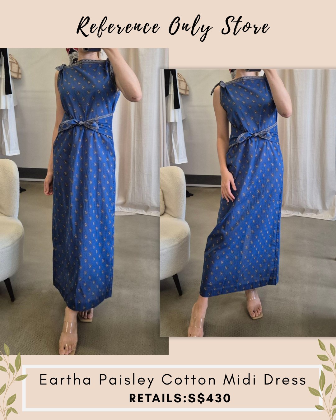DN Eartha Paisley Blue Midi dress