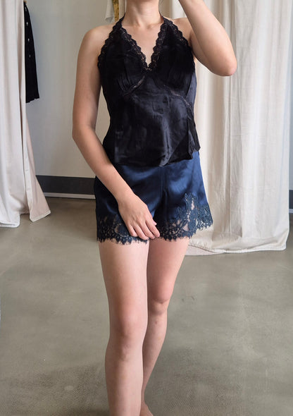 ref Monica silk halter top lace insert