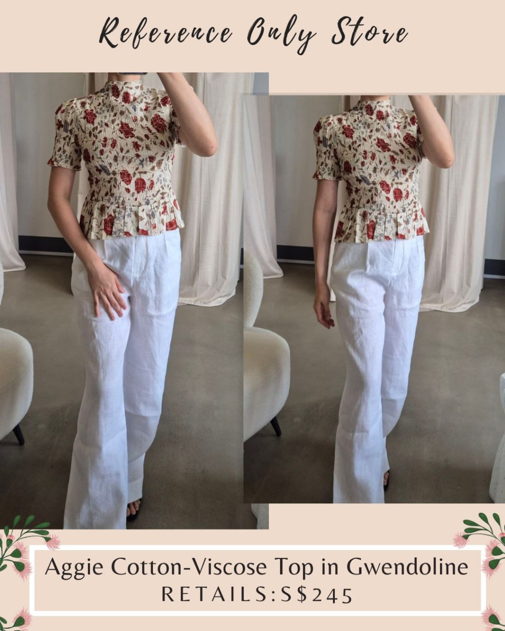 Ref Aggie cotton viscose top