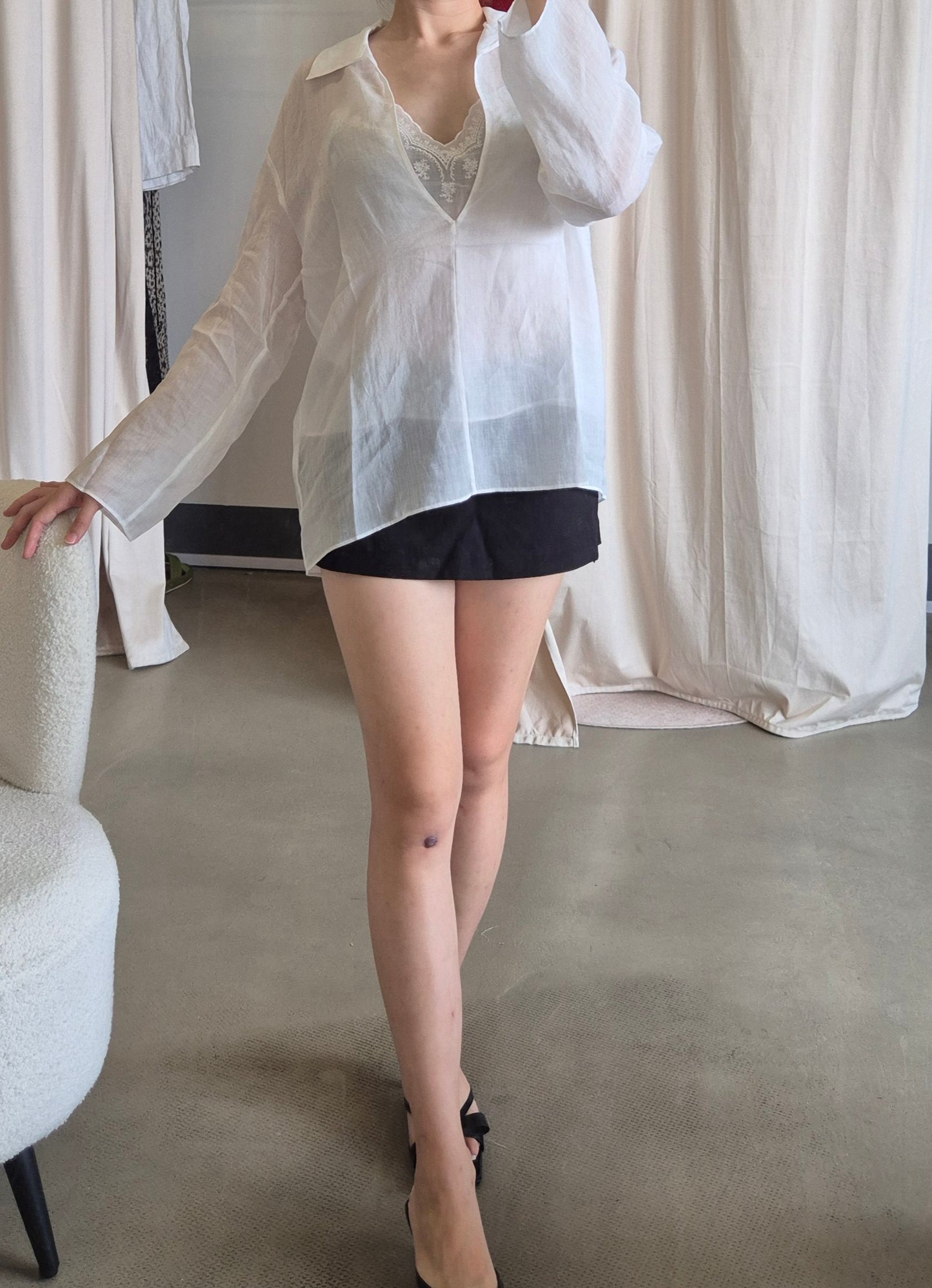 EDI Whisper layered 2 piece top in ramie lyocell