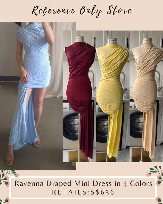 DLV Ravenna Draped Mini Dress in 4 colors