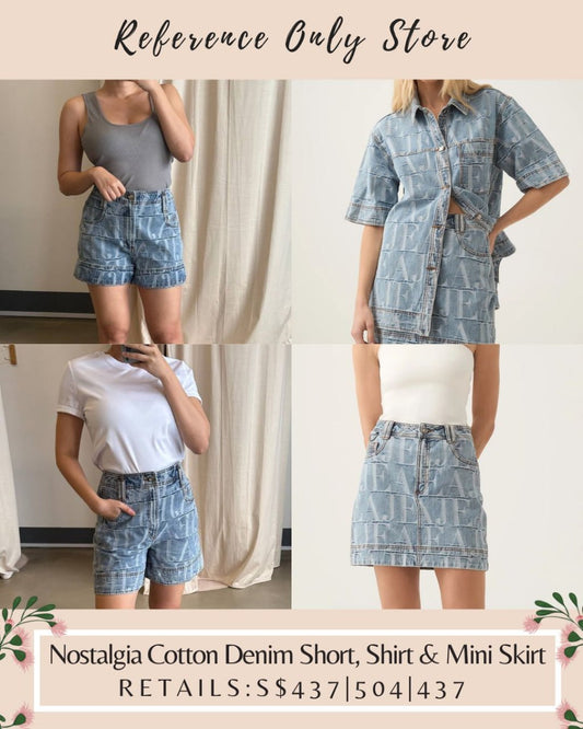 AJ Nostalgia cotton denim shorts/ skirt / shirt