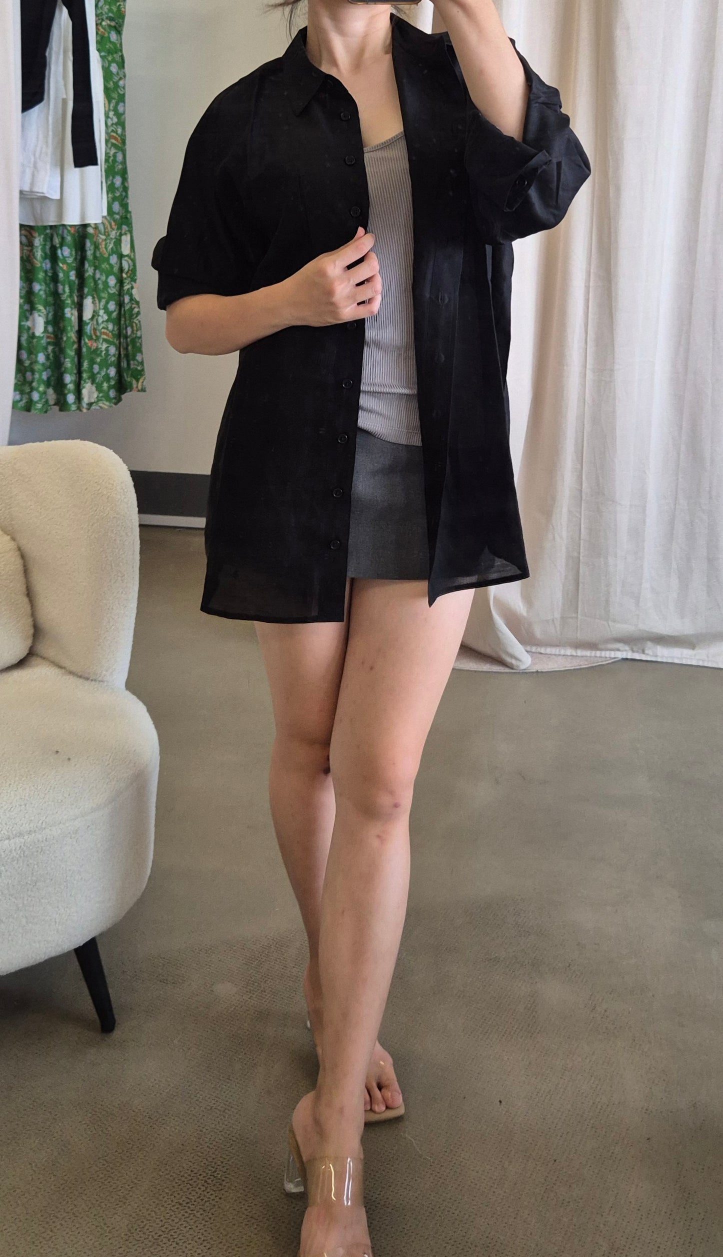 Ref Eli Sheer oversized shirt