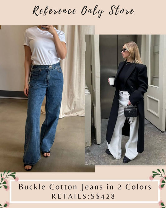 SH Buckle cotton jeans