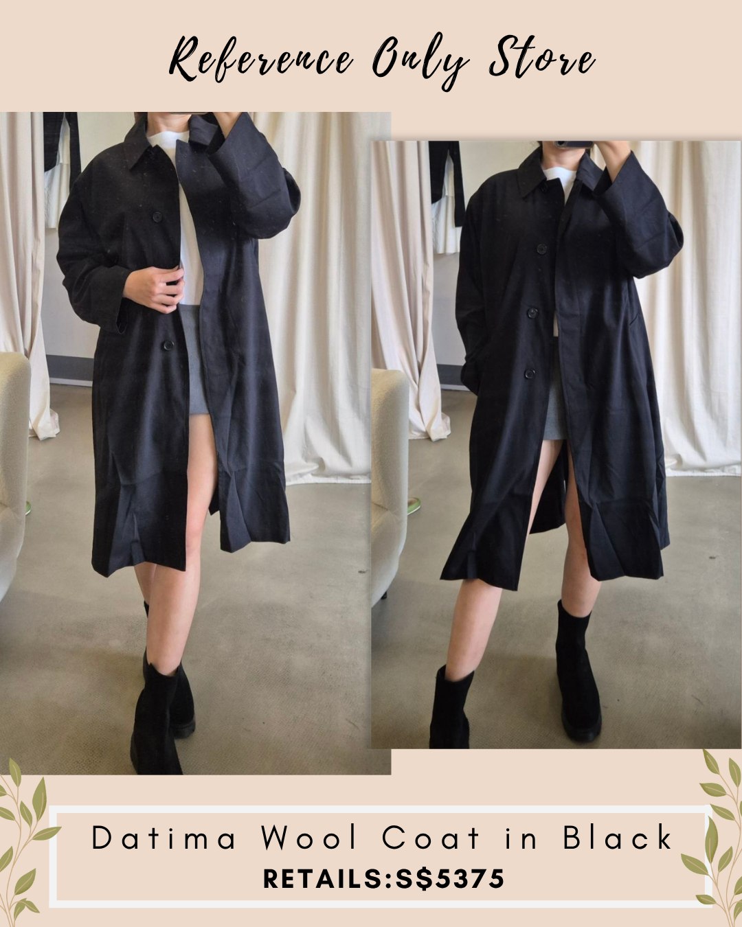 TR Datima wool coat in black