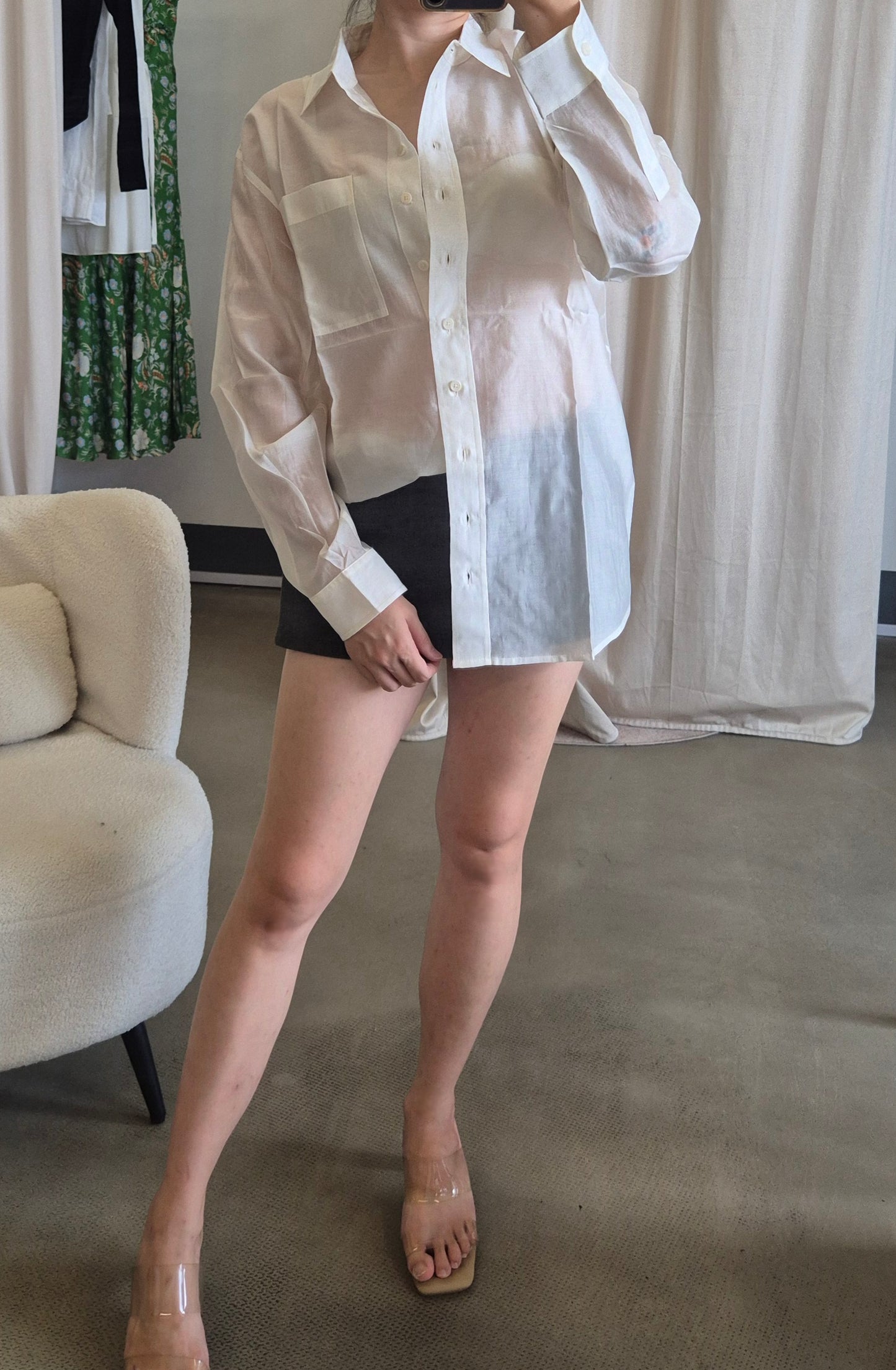 Ref Eli Sheer oversized shirt