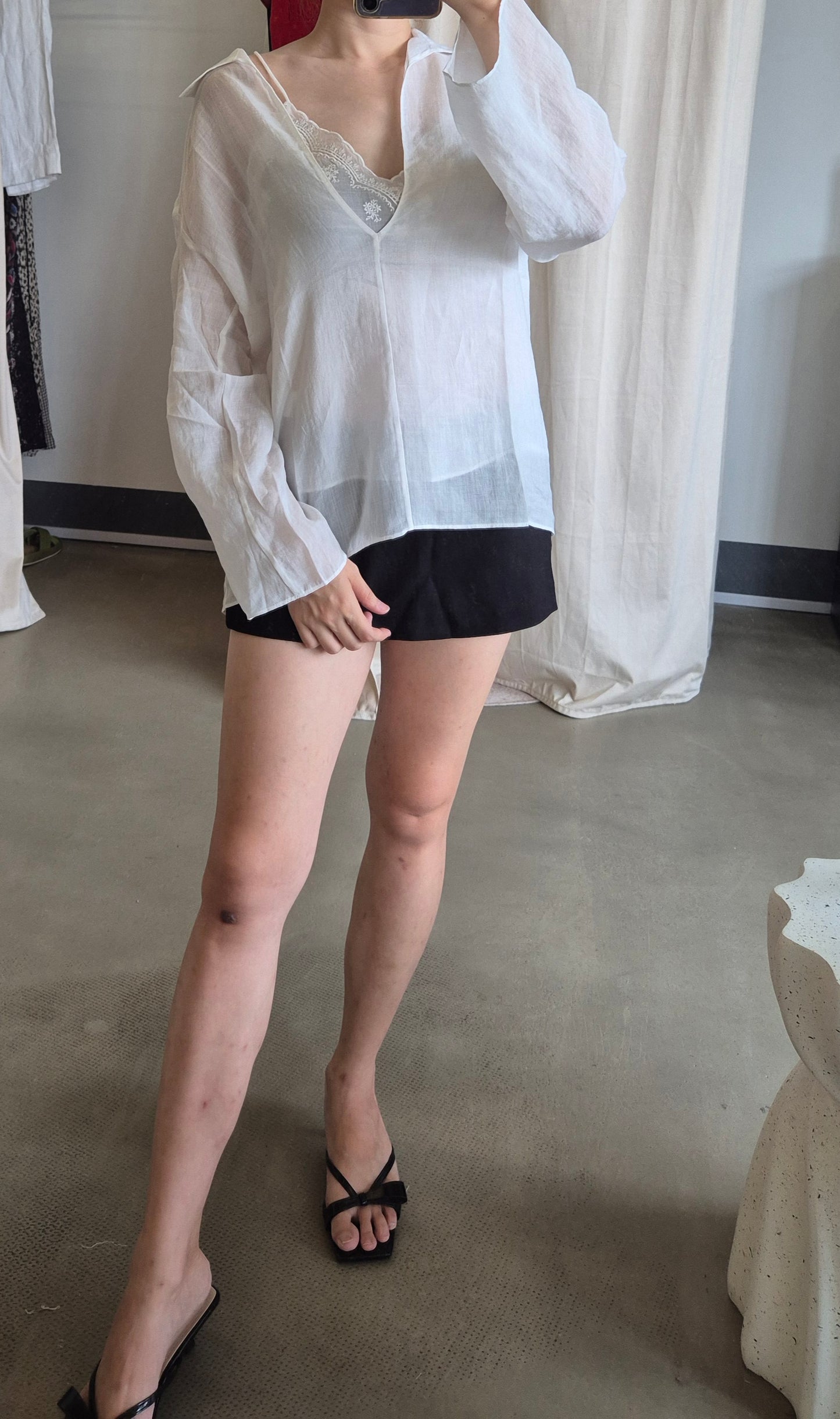 EDI Whisper layered 2 piece top in ramie lyocell