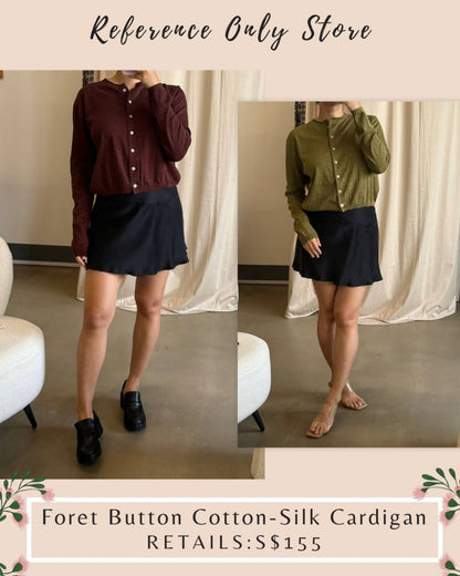 UB Foret button cotton silk blend cardigan top