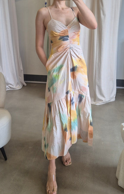 Alc lindsey floral cotton blend midi dress