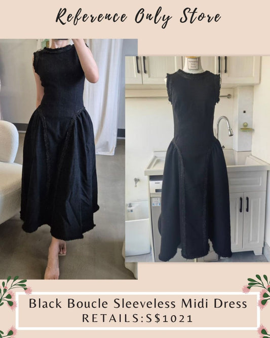 SP Black Boucle Sleeveless Midi Dress