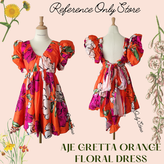 AJ Gretta Orange Floral Dress