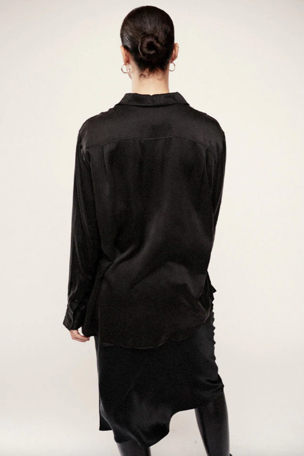 SL Boyfriend Shirt Top in Black