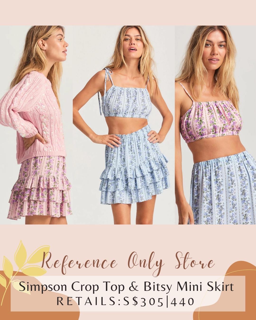 LSF Simpson crop top + Bitsy mini Skirt set