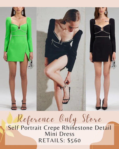 SP Black | Green Rhinestone Diamanté Detail Mini Party Dress