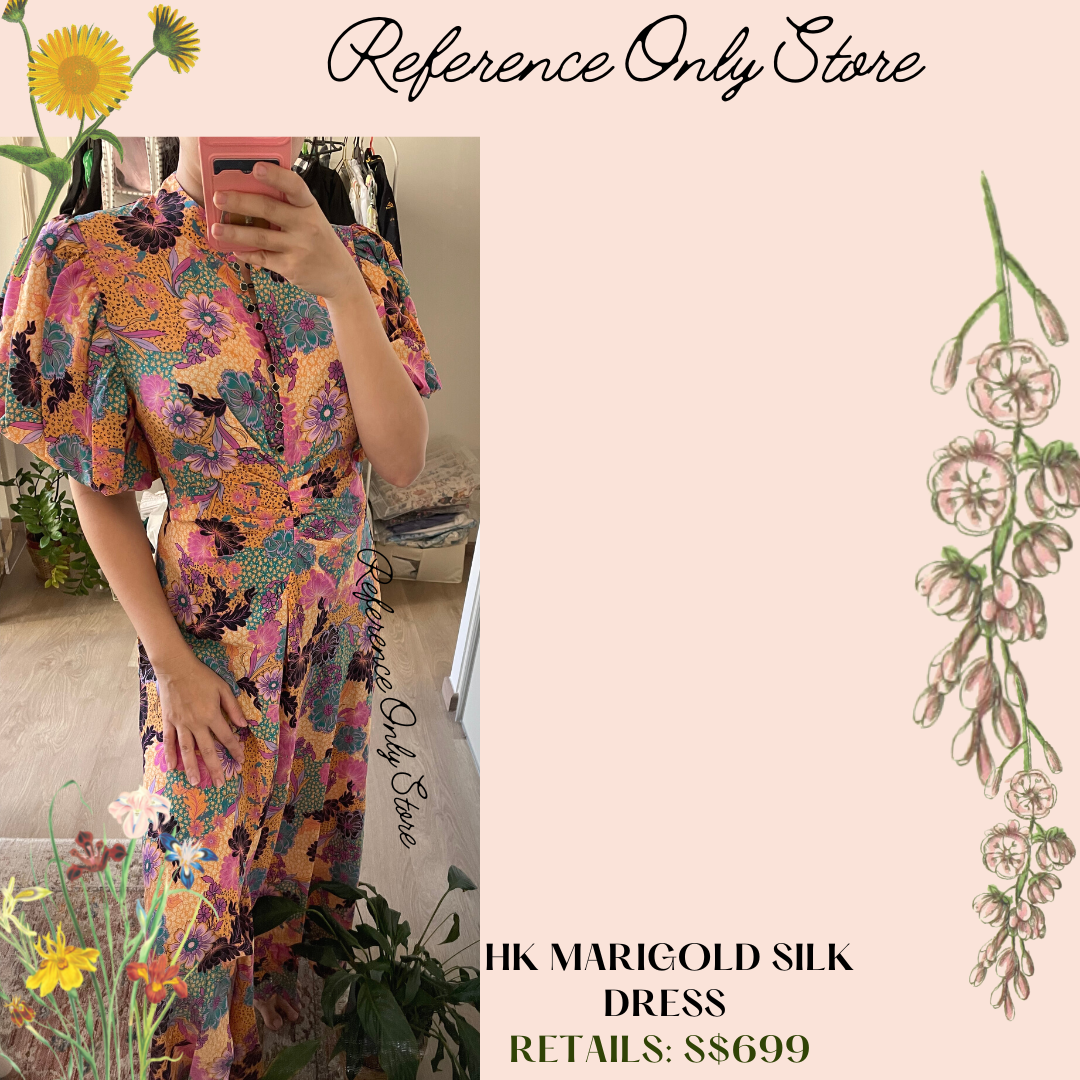 HK Marigold Cheongsam Inspired Silk Dress
