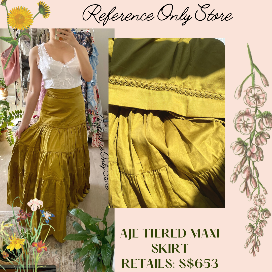 Casabianca Maxi Tiered Dassia Skirt in Yellow