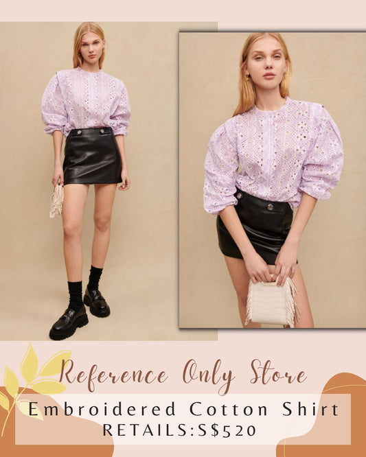 MJ Lilac Embroidered Shirt Blouse