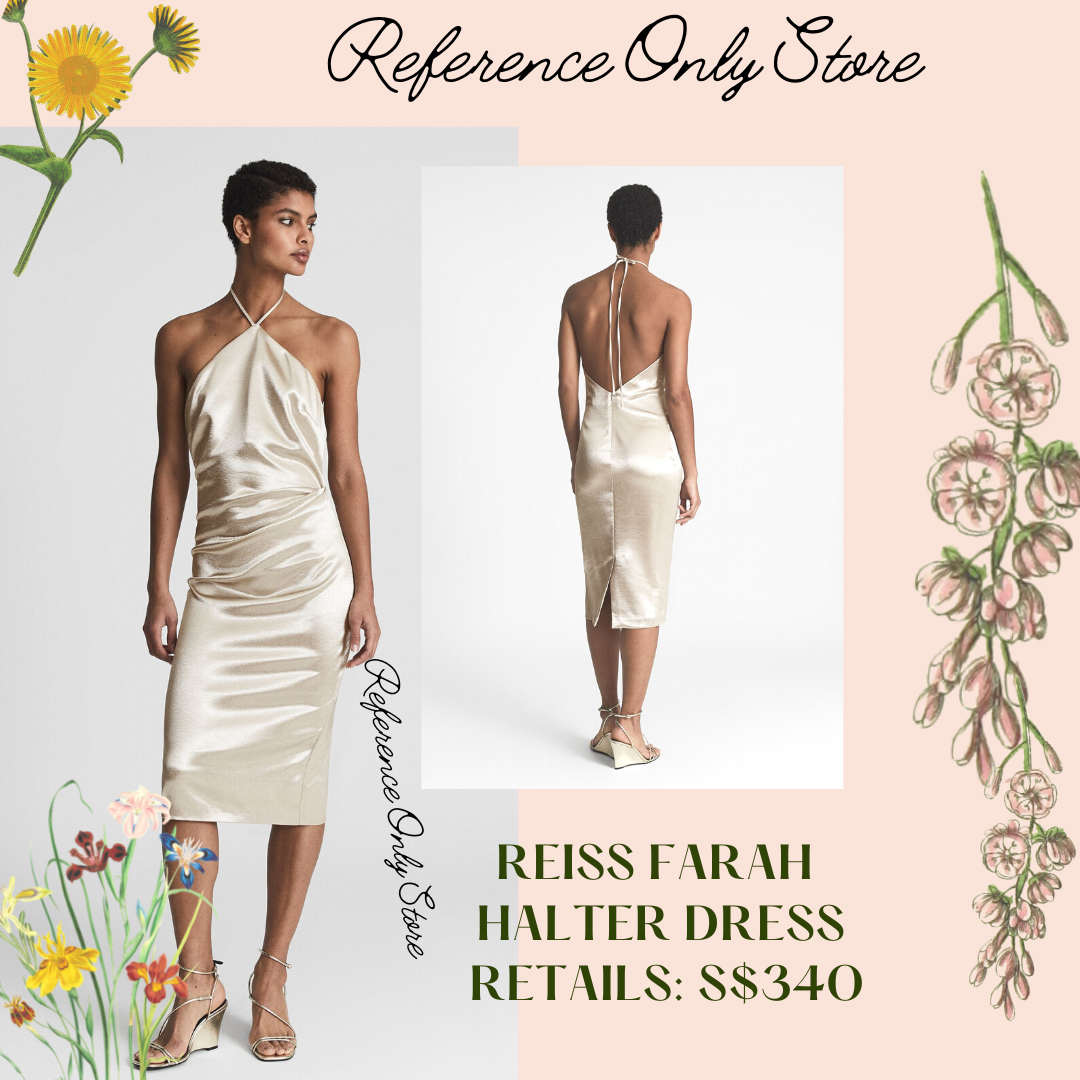 Reiss Farah Metallic Halter dress – For Reference Store